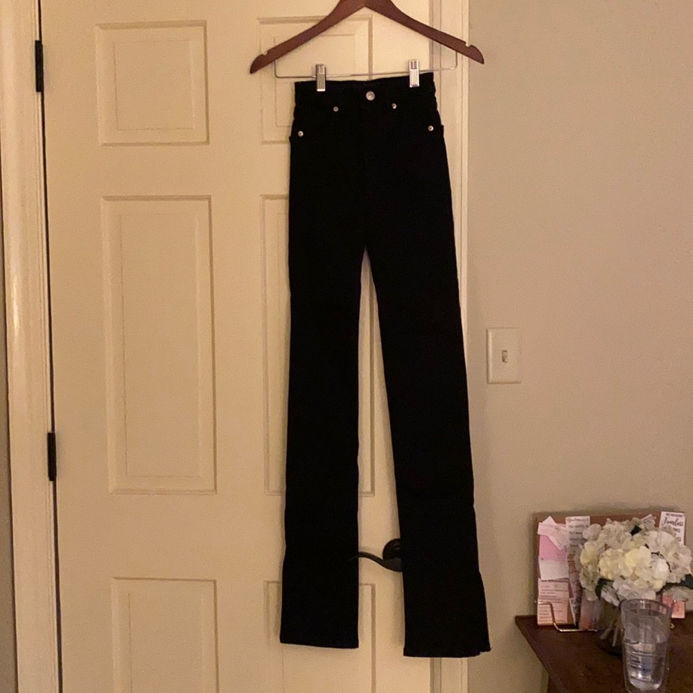 Black slit jeans, Zara